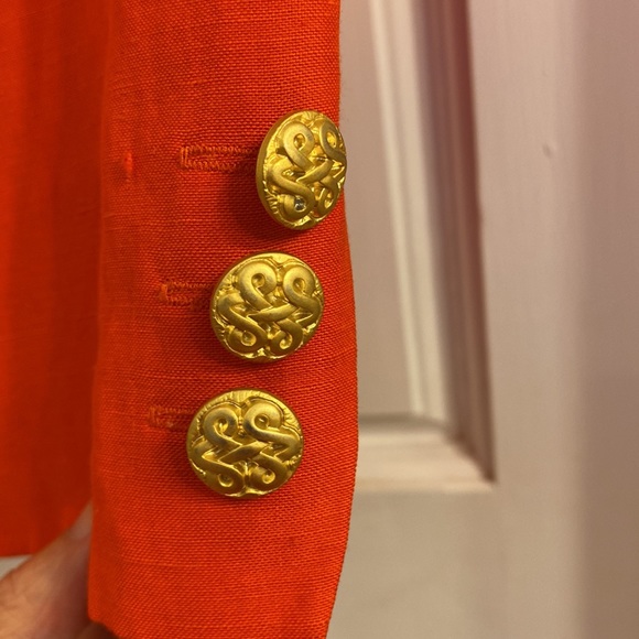 Patrick Petite orange linen/silk blazer - Picture 4 of 10